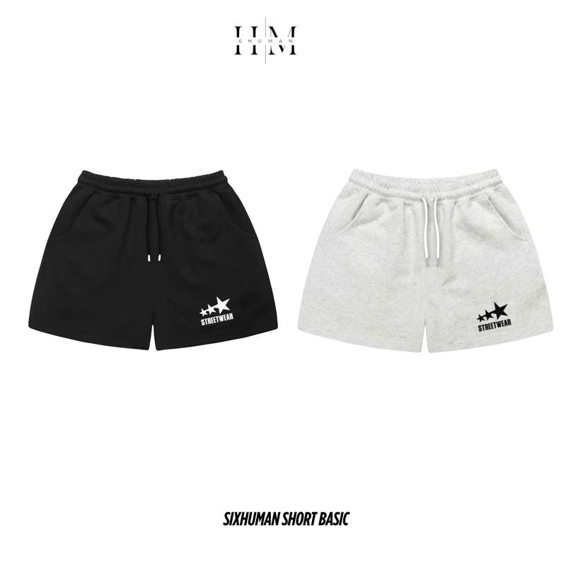 Quần Basic Short Triple Stars Nỉ 2 Da Form Trên Gối Chất Vải Mịn Cao Cấp Unisex Nam Nữ SIXHUMAN HMQ05