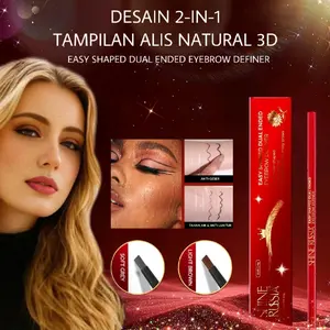 Shine Russia + EYEBROW DEFINER EASY SHAPED DUAL ENDED Pensil Alis Tahan Air Anti Luntur & Anti Geser yg Waterproof, Sweatproof Juga Smudgeproof dgn Daya Tahan Lama Hingga Seharian - Pencil, Lasting
