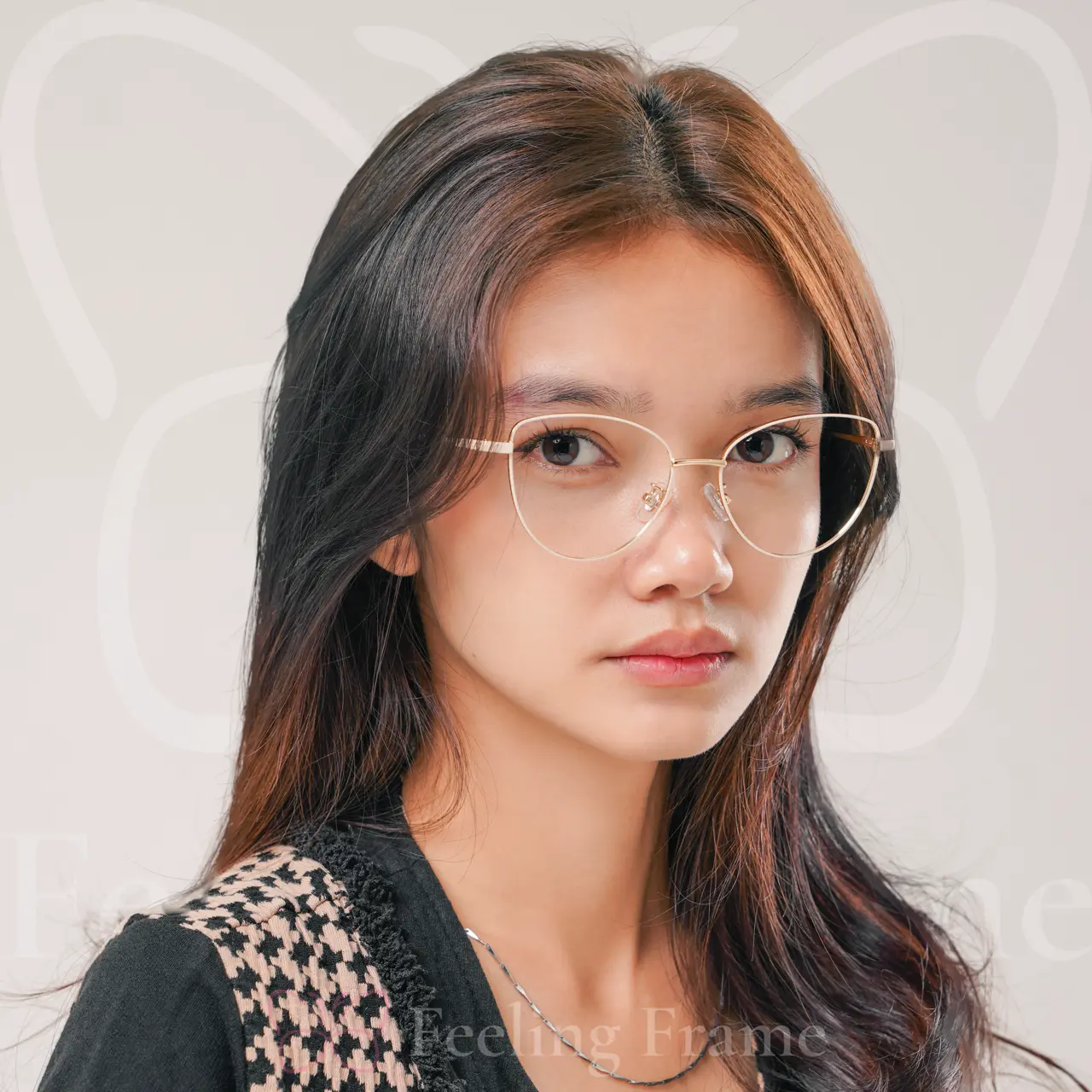(BELI 1 GR4T1S 1)KACAMATA WANITA CAT EYE QIARA SERIES Bluecromic Frame Perempuan Antiradiasi Blueray Cewek Lensa
