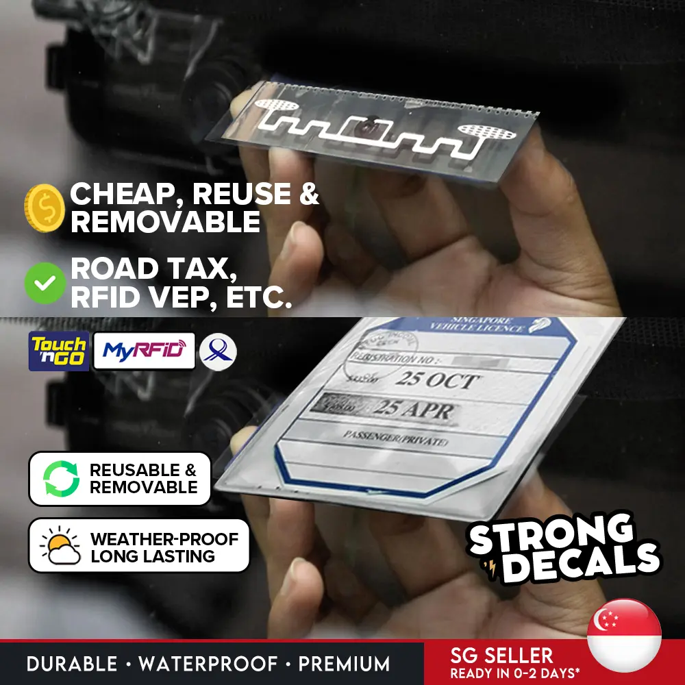 [SG Ready Stock] VEP RFID Touch&Go Reusable Removable Static Decal Holder Sticker (1pc)