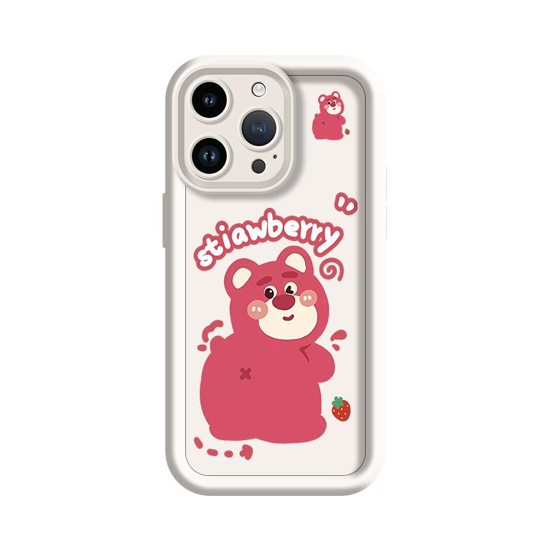 Casing hp softcase  cover cocok untuk semua tipe iphone oppo vivo samsung infinix realme redmi case stiawberry bear JTK0079 5