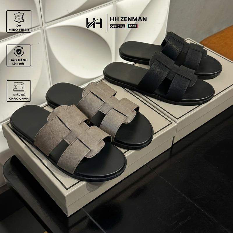 Giá Mở Bán Khâu Xuyên Đế Dép Lê HM Cải Tiến Nam Quai Da Đan Chéo Thời Trang size 37-43 | Đế Cao Su Cao Cấp Chống Trơn | Dép Thời Trang 2025 Nhung Đồng Quai Hậu Sandal DéP Đế Bằng