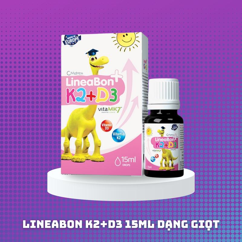 [KHÔNG QUÀ] Mua 1 Lọ LineaBon Vitamin D3 K2 HỒNG 15ml - Vitamin tăng chiều cao cho bé chính hãng