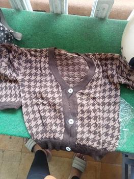 Product Review of Cardigan Houdstooth Autumn Semi Crop Outer Sweater from N**n 0
