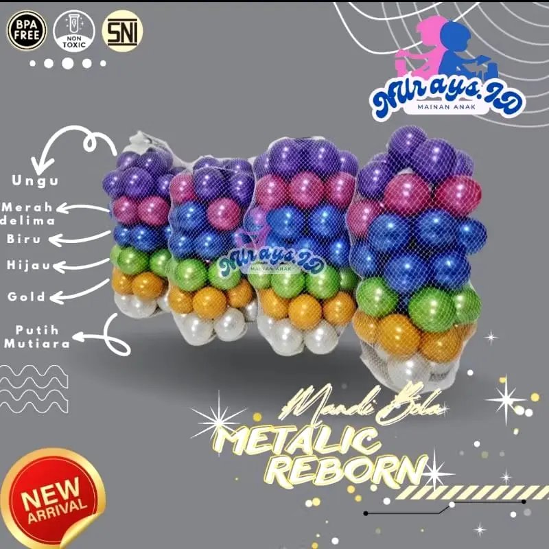 Mandi Bola Anak Warna Warni Metalik High Quality mainan