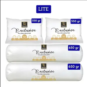 isi 4 LITE - 45x60 COTTON SERIES 4 Bantal Guling 100% Silikon Grade A Katun Mikro