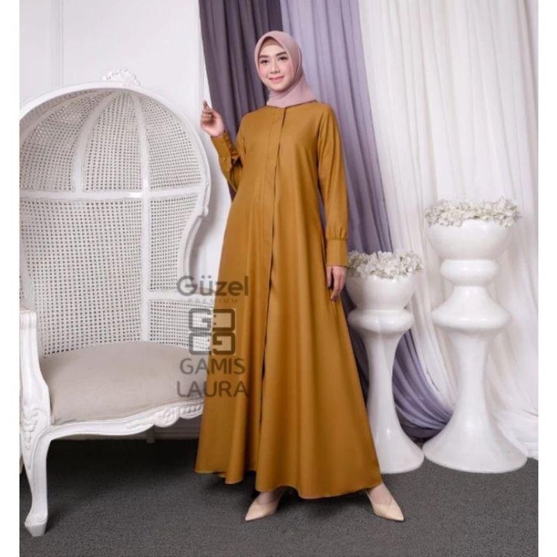 Gamis madina laura katun premium toyobo elegant Muslim Wanita 7