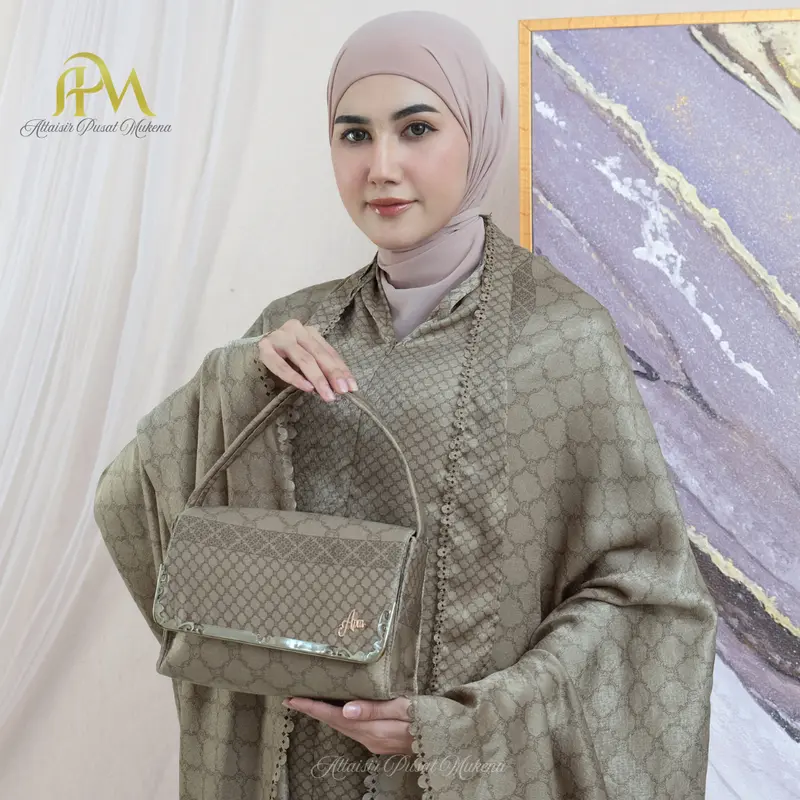 APM - Mukena Dewasa Mewah Santorini Silk 3in1 Lasercut Rayyan Series 8