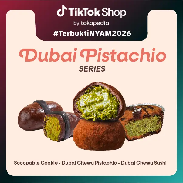 [ Exclusive ] 3 Dubai Pistachio Series ( Dubai Chewy + 1 Set Dubai Sushi ( isi 2 pcs ) + Dubai Scoopable Cookies )