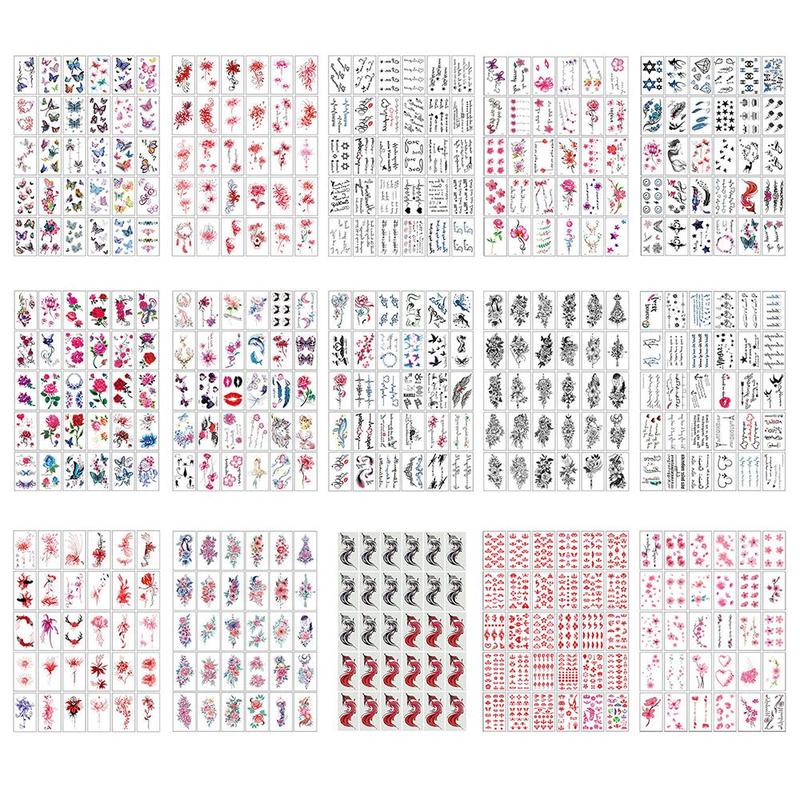 Hình Xăm Giả Không Thấm Nước, 30 Cái / bộ, Vẽ Màu Lâu Trôi, Hình Dán Cơ Thể, Hình Xăm Tạm Thời
