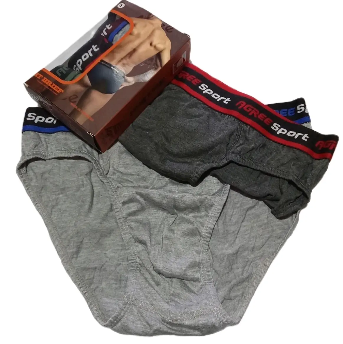 3 pcs celana dalam pria AGREE sport/dalaman pria model karet luar /dalaman pria remaja dan dewasa Nyaman Katun kolor pria