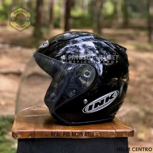 Helm Dewasa Helm Centro basik SKS Hitam Kaca bening Untuk Pria dan Wanita Free Packing Bisa COD
