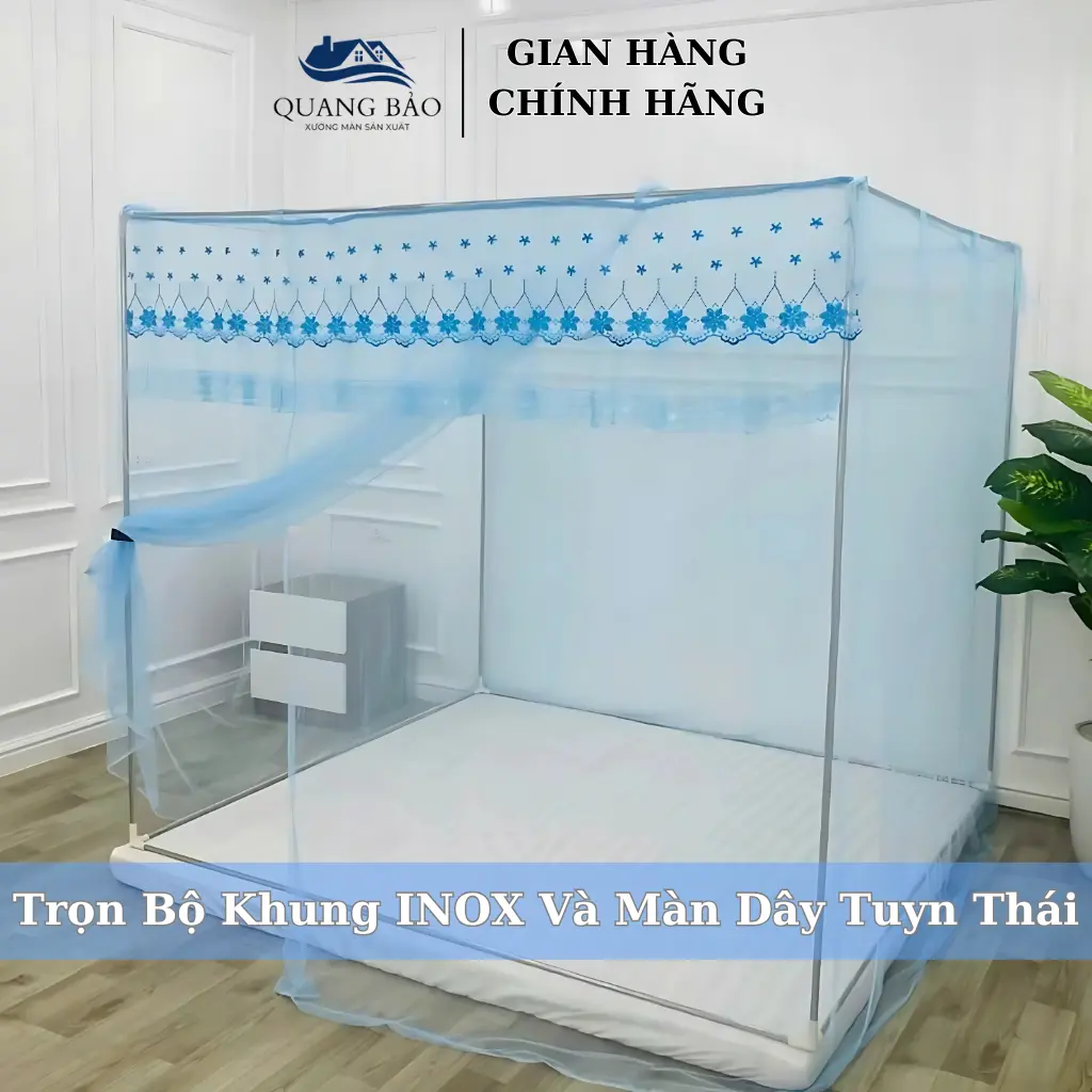 [ QB ] Trọn Bộ Khung INOX và Màn Dây Tuyn Thái Cửa Vén - Màn Khung INOX Không Khoan Tường Chống Muỗi - Xưởng Màn Quang Bảo