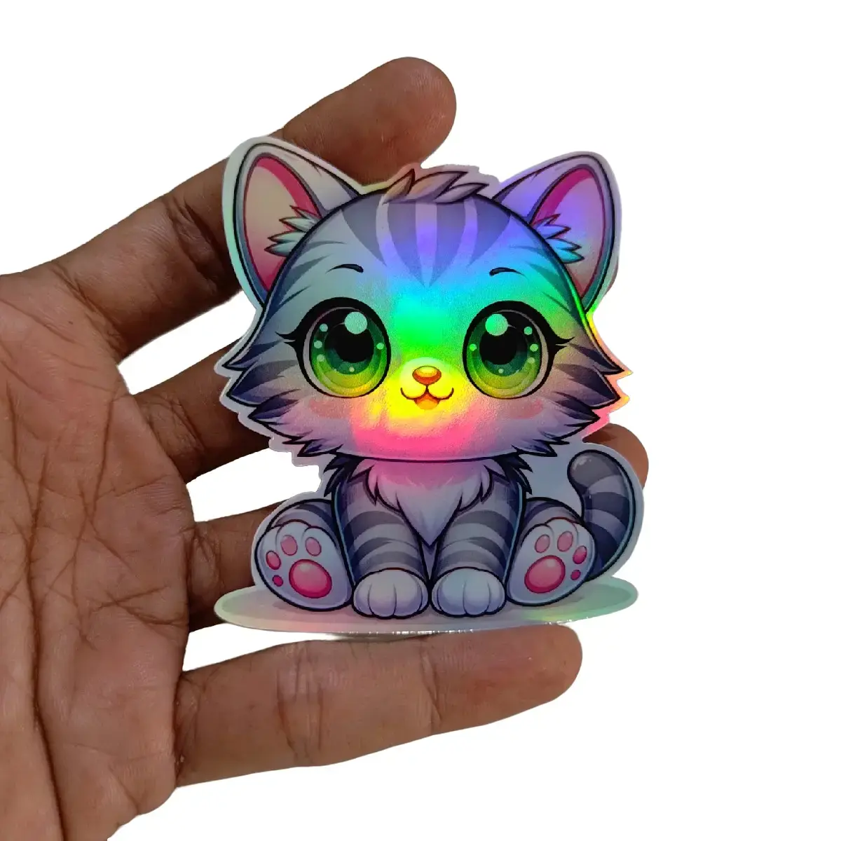A6, sticker kucing lucu, sticker kucing helogram