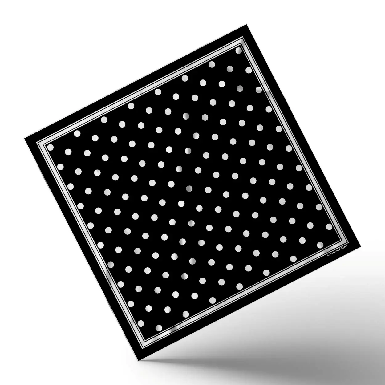 Bandana Polkadot Hitam Putih Premium 55x55 cm | Scarf Unisex Streetwear, Riding, Vintage Fashion | Direction.Project
