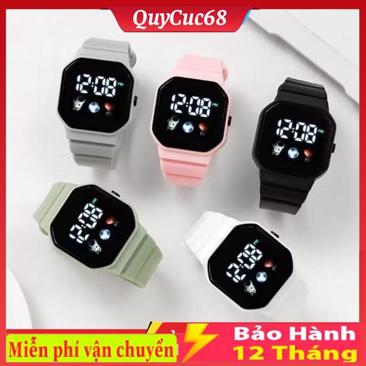 Đồng Hồ Điện Tử Màn Hình LED Vuông Chống Nước 8 Màu Thời Trang Cho Nam Và Nữ, Bảo Hành 12 Tháng