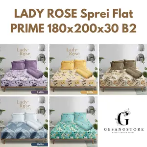 GS Sprei Lady Rose Prime 180 Motif 180X200 T30 King Size No 1 180x200x30 cm Flat Fitted