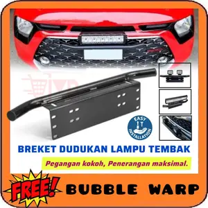 Breket Lampu Tembak LED Bar Mobil Dudukan Plat Nomor tanduk Tatakan Bumper lampu tembak mobil Offroad