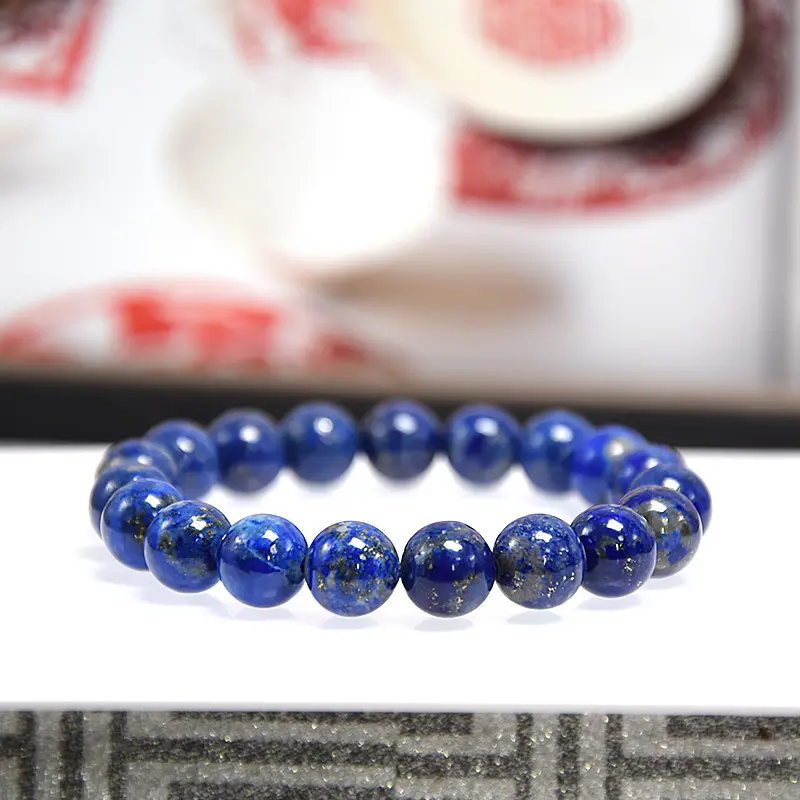 Natural lapis lazuli bracelet Afghanistan Klein blue beads loose beads single circle round beads strings for men and women models
