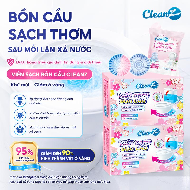 Viên Sạch Bồn Cầu CleanZ sạch khuẩn thơm mát làm sạch mảng bám khử mùi diệt vi…