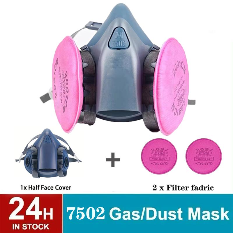 7502 Reusable Particle Respirators for Dust Half Face Cover Masks ...