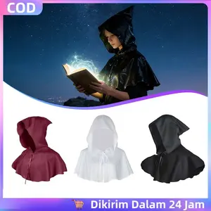 Cape Halloween Halloween Cosplay Jubah Hitam Halloween Pakaian Cosplay Jubah Halloween