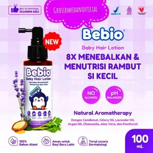 BEBIO BABY HAIR LOTION 100 ML - MENEBALKAN, MELEBATKAN, MENUTRISI RAMBUT BAYI DAN ANAK - MEMBUAT RAMBUT TUBUH LEBIH SUBUR, TEBAL, HITAM DAN KUAT