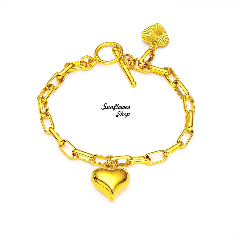 New women's heart bracelet, niche design bracelet, golden heart jewelry, exclusive jewelry gift, high cost performance