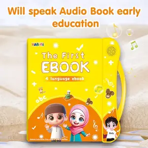Ebook 4 bahasa mainan edukasi buku anak balita pintar e book muslim islamic 4 in 1 lampu hard cover pembelajaran Belajar Toy