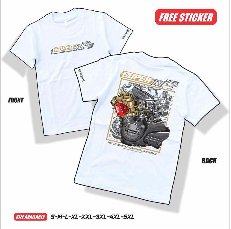 Kaos Super Kips Ninja Super Kips Enthusiast 2Stroke Ninja Combed Kain Racing Sablon Pria Tangan Anime Motor Distro Nyaman 2