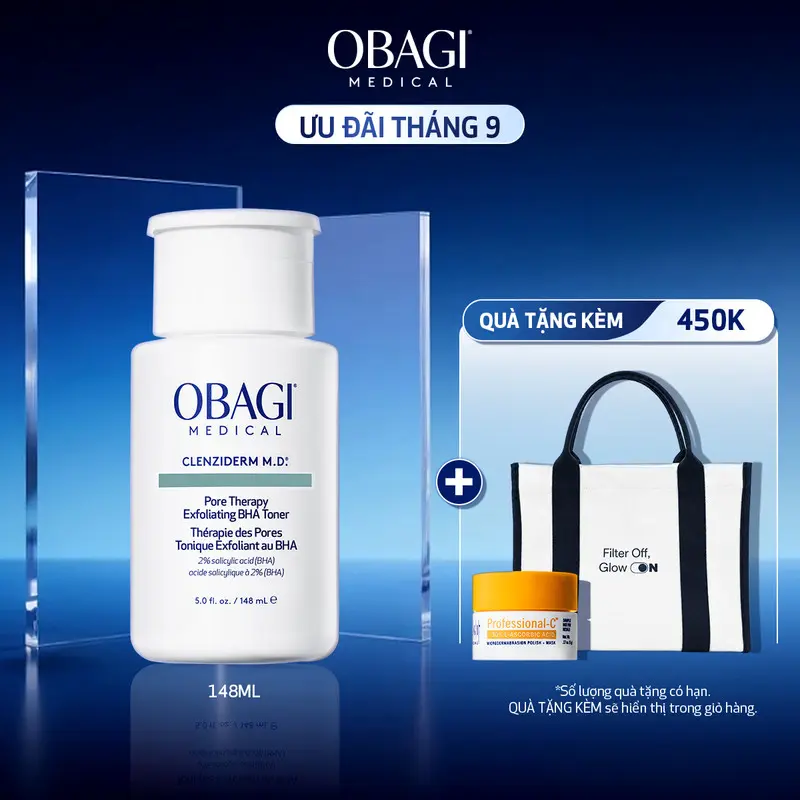 Toner chứa 2% BHA Obagi Clenziderm M.D. Exfoliating 148ml