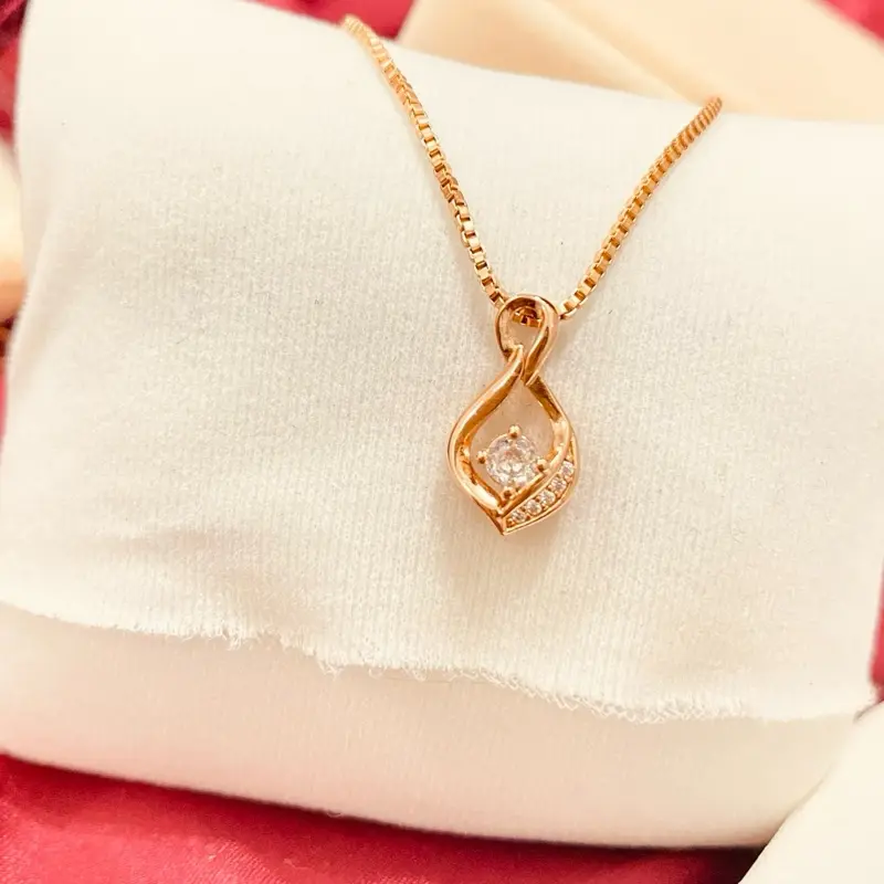 (Beli 2 Barang Gratis 1) KALUNG RANTAI ITALI LIONTIN BULAT SILANG PERMATA P.45cm KOKOT DONAT BTARI PERHIASAN FASHION