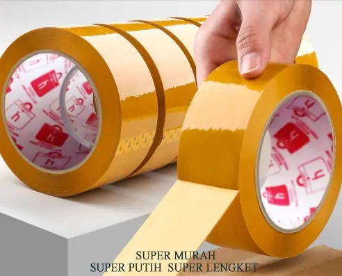 Lakban Bening 90Yard Isolasi selotip clear tape 45MM x 60Meter full=(141g) Daya Lengket kuat lakban coklat Fragile Karton 0