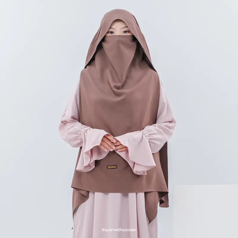 Xavieer - Sheeza French Khimar Poni Square Semi Oval Shelbya Exclusive Umrah Haji Polos Cadar 2