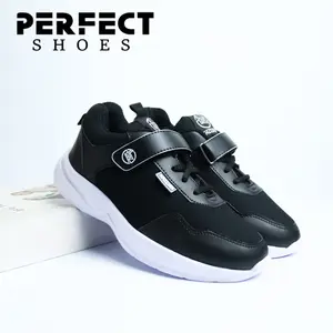 Original Sepatu Sekolah Anak Dan Dewasa Laki Laki Dan Perempuan Hitam Putih Velkro Tali Sepatu Perekat Cewek Cowok Berkualitas Premium Fashion santai