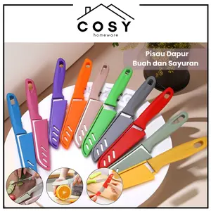 COSY Pisau Dapur Kupas Buah dan Sayuran / Pisau Nordik Stainless / Pisau Dapur Mini Pemotong Makanan Plastik Steel