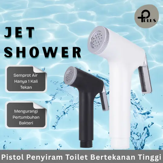 PPLUS Flusso Jet Shower Toilet / Jet Washer Bidet Cebok Kloset Closet WC / Spray Bidet Cebok Kloset Closet WC Murah 1,2 Meter Putih & Hitam 6