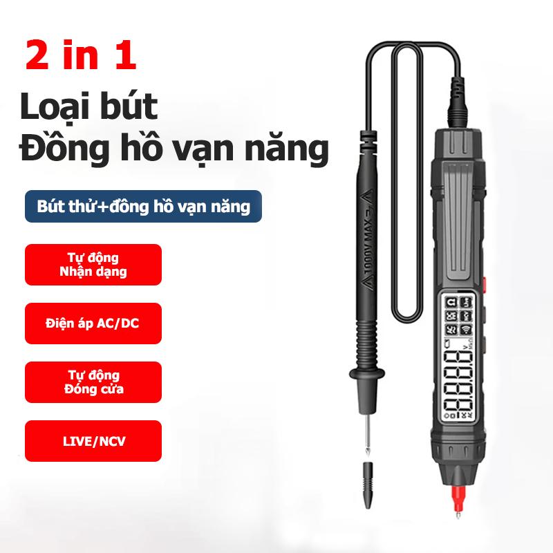  Đồng Hồ Vạn Năng Kỹ Thuật Số Kiểu Bút 2 Trong 1 4000 Số Đếm Đồng Hồ Đo Chuyên Nghiệp Không Tiếp Xúc Tự Động Đo Điện Áp AC   DC Ohm Diode NCV Dụng Cụ Kiểm Tra 