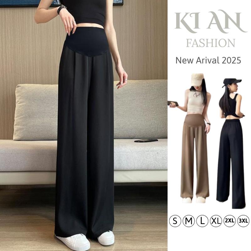 Quần Bầu RUBY THÁI Ống Suông Rộng KiAn chất vải cao cấp mềm mượt quần bầu dáng dài công sở quần bầu có chun chỉnh bụng