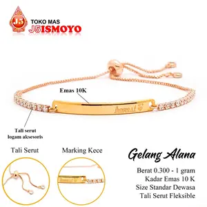 Gelang Tali Serut Kombinasi Emas Alana BTPU J5 Ismoyo