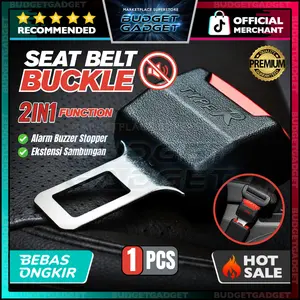Colokan Seat Belt Mobil Car Buckle Klip Sabuk Pengaman Mobil 2in1 Kepala Adapter Colokan Seatbelt Safety Belt Buzzer Alarm Stopper + Ekstensi Sambungan Quick Release