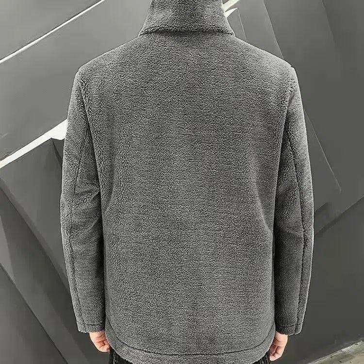 Product Introduction of Áo Khoác Lông Cừu Berber Cho Nam, Quần Áo Dày Lót Lông Cừu Hợp Thời Trang, Áo Khoác Cotton, Mùa Thu Và Mùa Đông, Mới， Menswear， Jacket 2