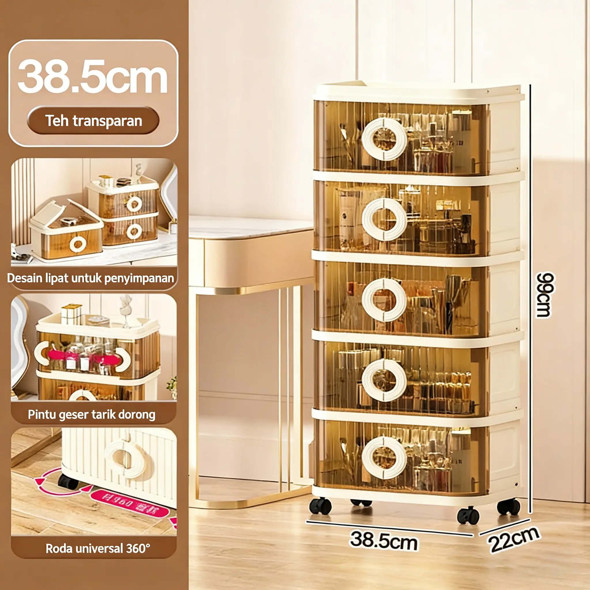 38cm-Abu-abu transparan-5 Susun