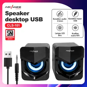 Advance Speaker Gaming CLS-101 untuk Komputer Laptop Multimedia Garansi Resmi 1 Tahun Output 3W*2 Frekuensi 25Hz-20Khz Kualitas Suara HiFi Speaker Komputer Hitam