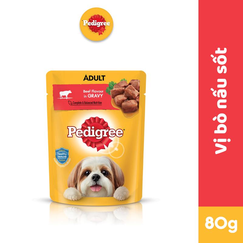 PEDIGREE Thức ăn chó trưởng thành dạng sốt - 80g - pate thức ăn chó