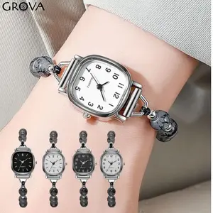 GROVA Jam Tangan Gelang Serut Wanita Analog Quartz Adjustable Diamond RM269
