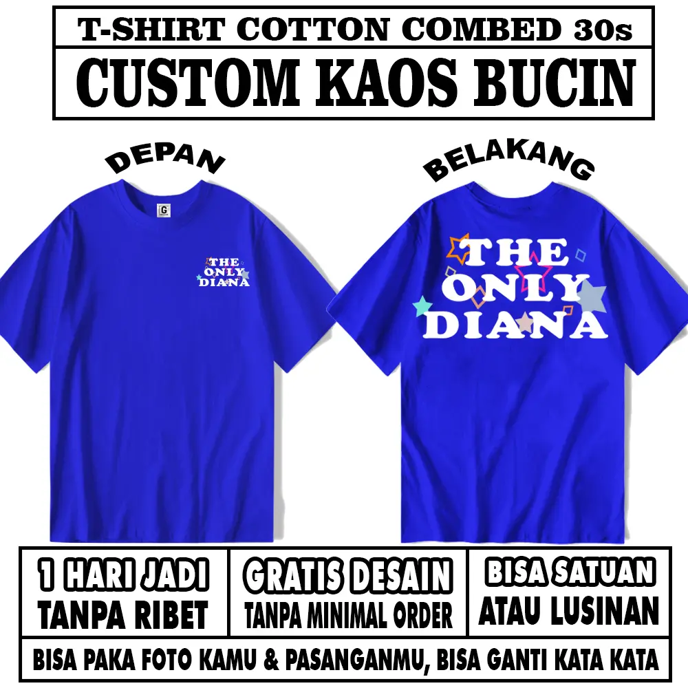 Kaos Custom Nama Tulisan The Only Kaos Couple Pasangan Kekinian Viral Pria Wanita Lengan Pendek Unisex Katun