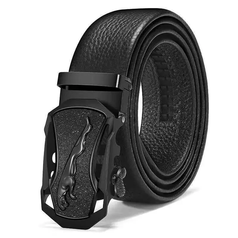HOLO Pinggang Pria Senior Kulit PU Gaya Bisnis Sabuk Otomatis Kepala Sabuk Logam Belt 3