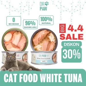 DR PAW - Makanan kucing basah 85 gr Daging Tuna Putih untuk kucing junior dan dewasa