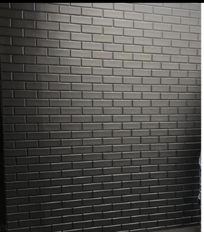 Wallpaper dinding 3D Foam WallFoam Sticker dinding motif serat kulit Premium Putih 4
